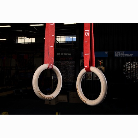 Купить Кольца гимнастические 32 мм красные стропы в Новыйуренгое 