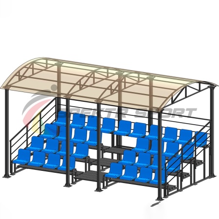 Купить Трибуна для зрителей 4 ряда на 34 места с навесом и перилами в Новыйуренгое 